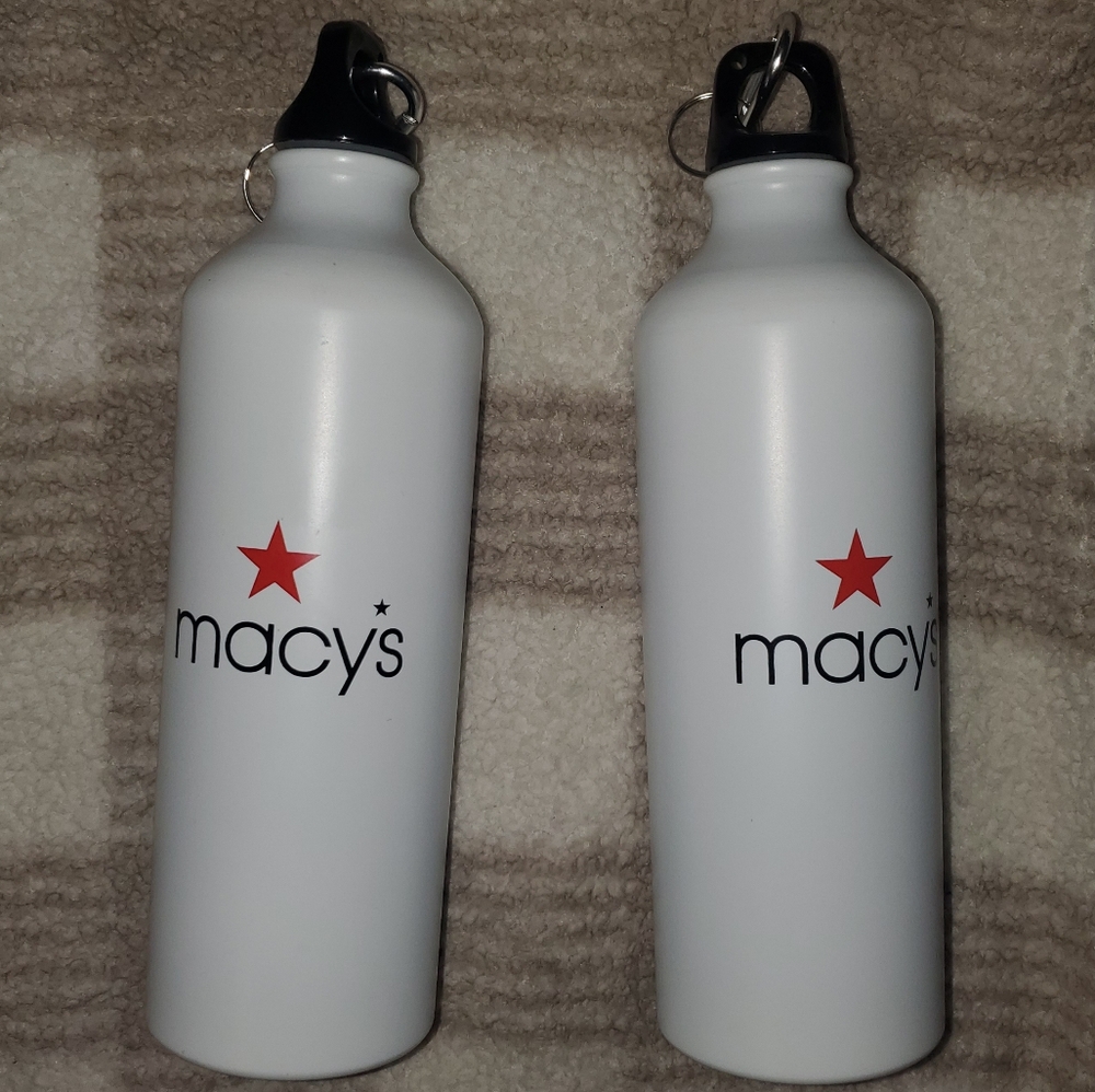 5 for $25 | NWOT Macy's Logo Stainless Steel Water Bottle Set with Sticker Sheet - Picture 2 of 8